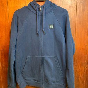 Men's UA Rival Fleece Full-Zip Navy Blue Hoodie